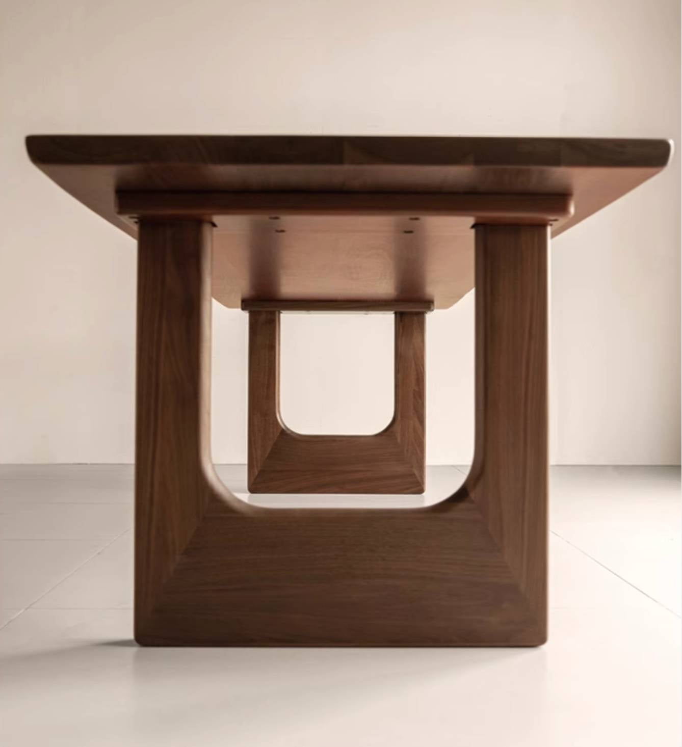 Black Walnut, Sandalwood Solid Wood Wabi Sabi Style Large Board Dining Table