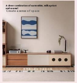 Cherry Solid Wood Antique Colored Floor TV Stand
