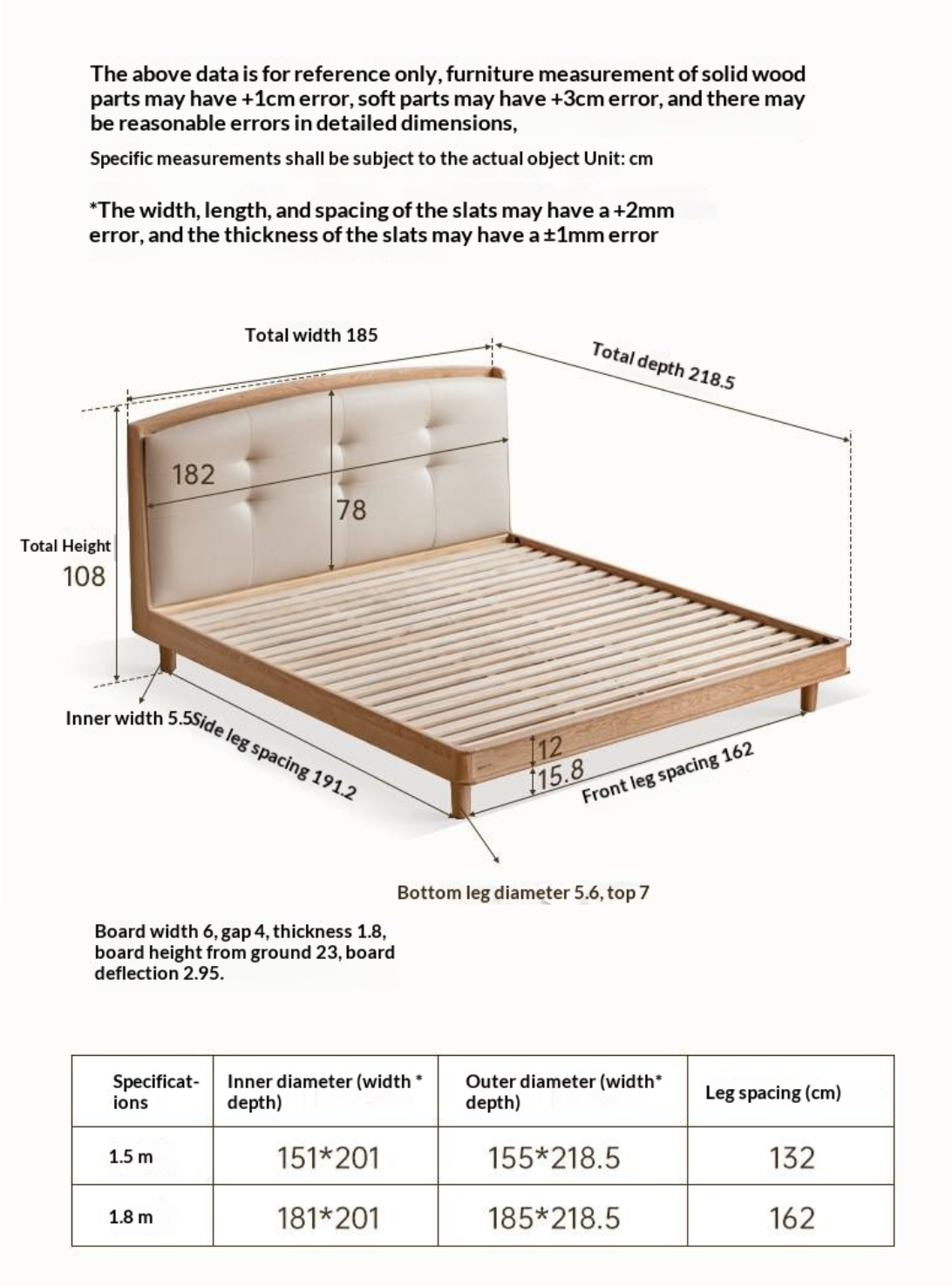 Oak Solid Wood Bed — Simple Style with Multifunctional Upholstered Design