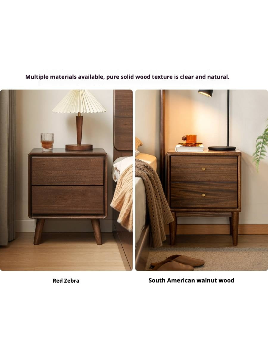 Black Walnut, Ash, Oak Solid Wood Classic Nightstand.