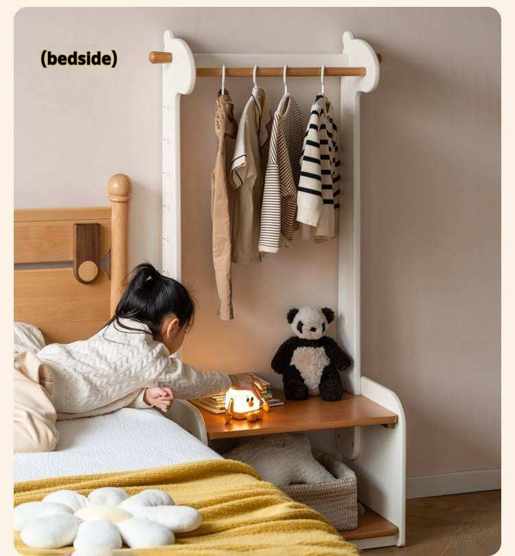 Beech, Solid Rubberwood Children's Coat Rack.