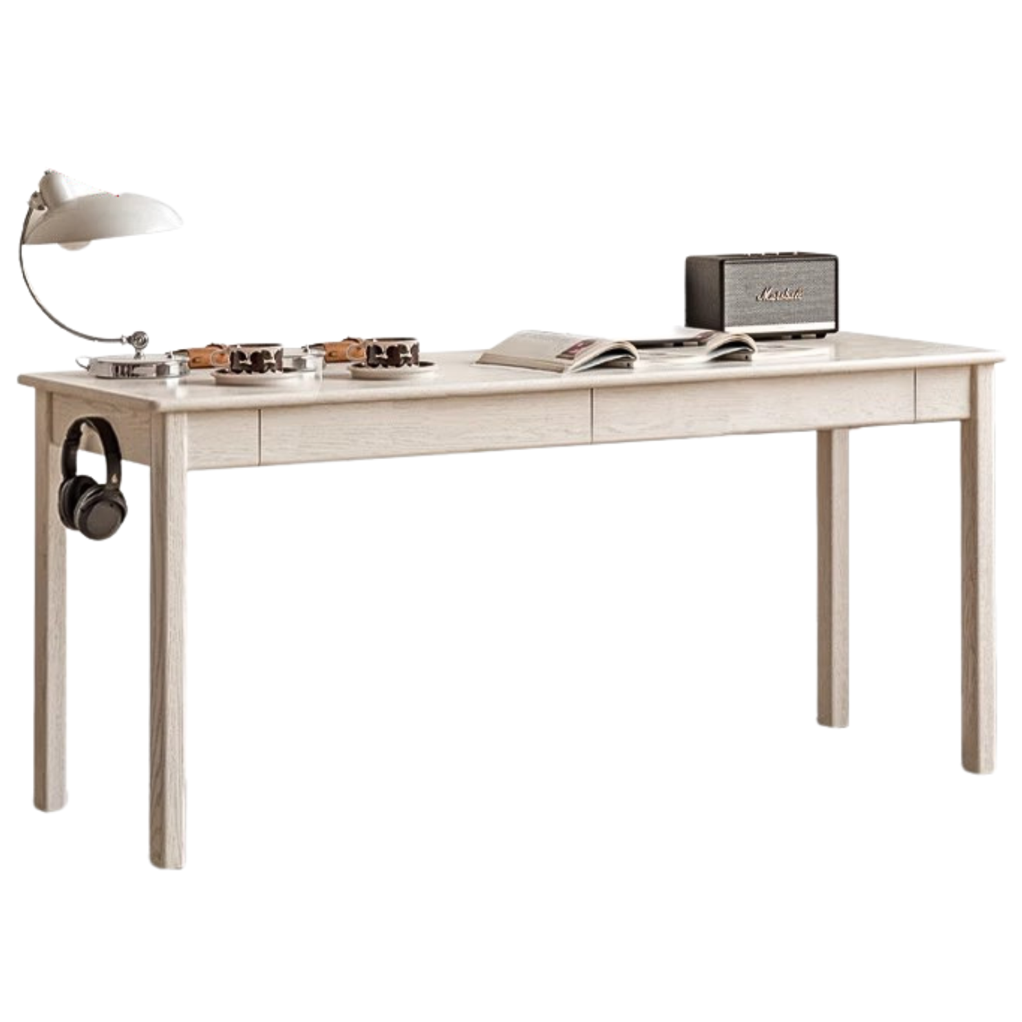 Oak Solid Wood Cream Style Office Desk