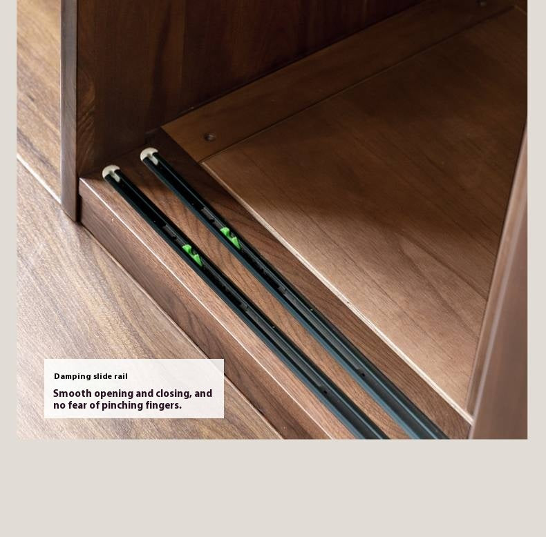 Black Walnut Solid Wood Sliding Door Wardrobe.
