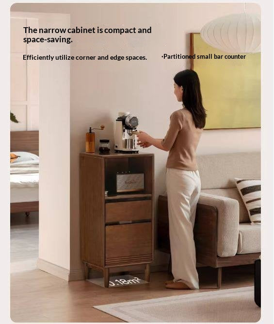 Solid Longan Hardwood Side Cabinet with Storage Space