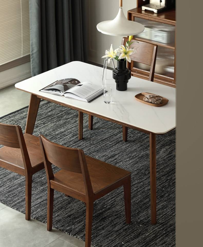 Ash, Black Walnut Solid Wood Slate Dining Table