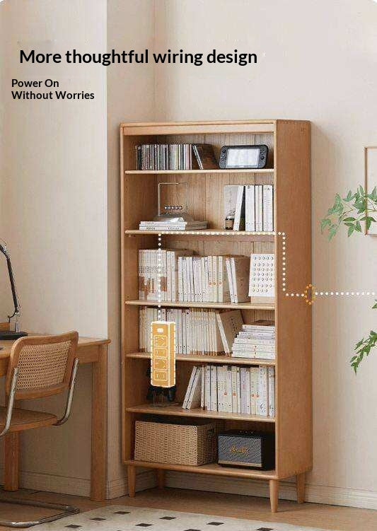 Beech Solid Wood Bookshelves Storage Shelf