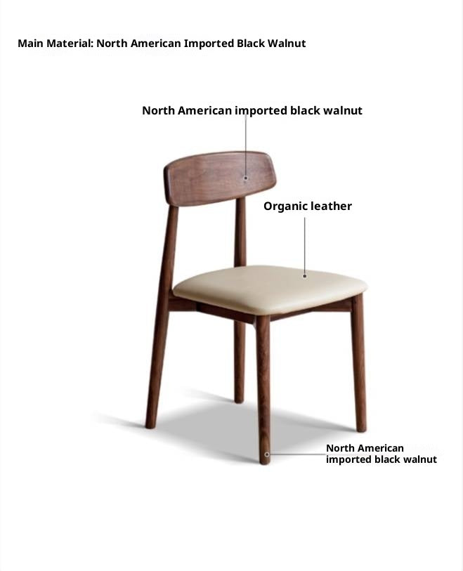 Set 4 pcs Black Walnut, Sandalwood Solid Wood Dining Chair