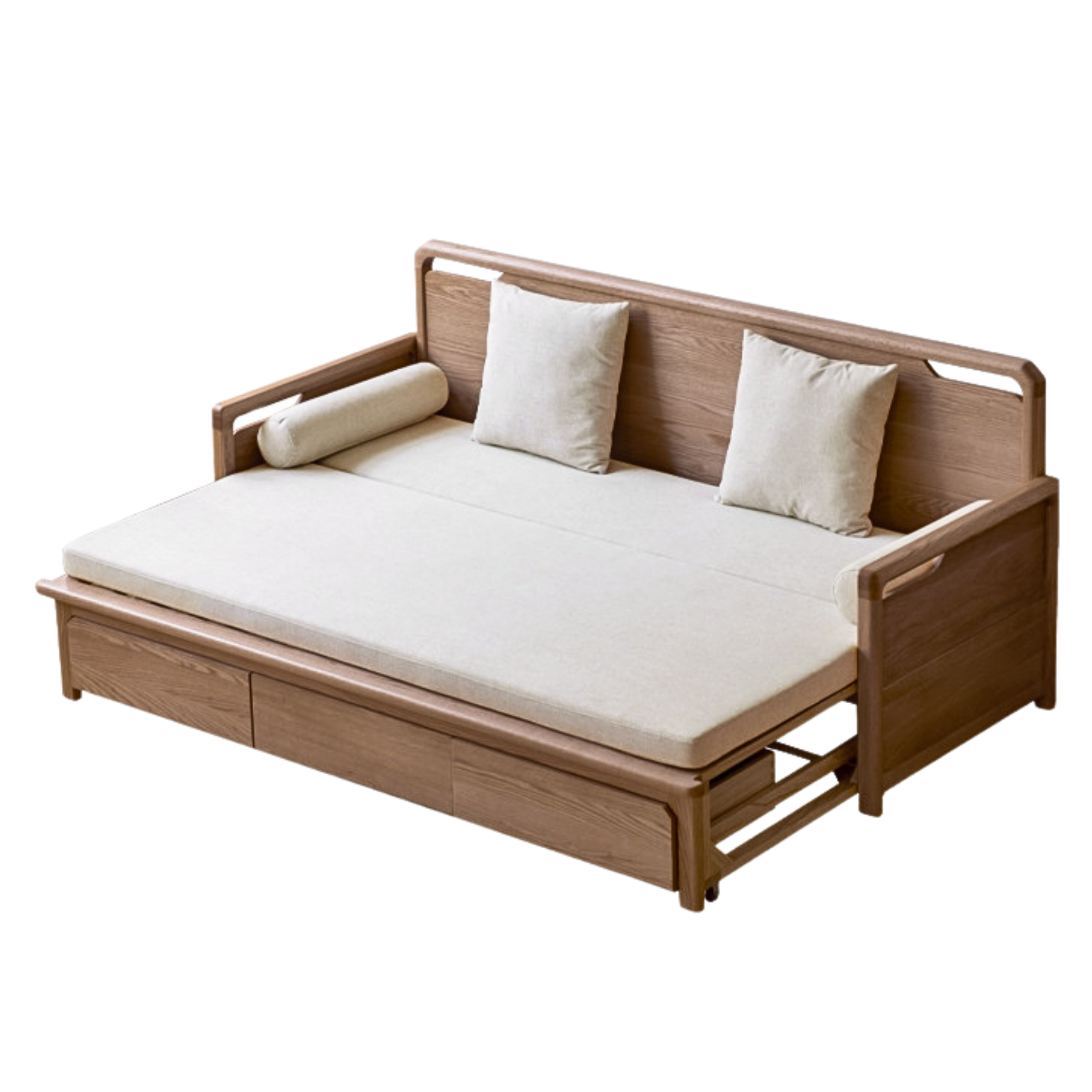 Oak Foldable Sofa Bed New Multifunctional Storage.
