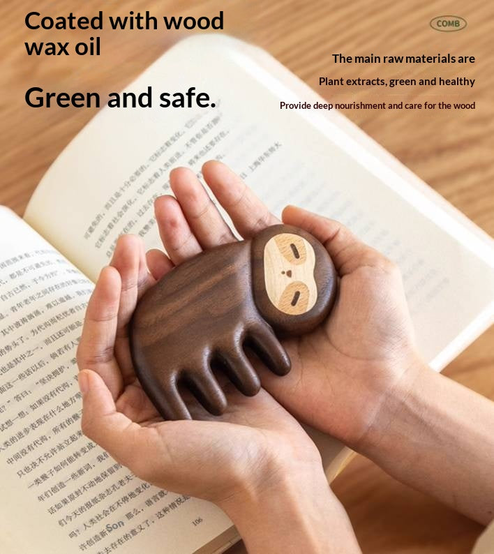 Black Walnut Solid Wood Modern Massage Comb