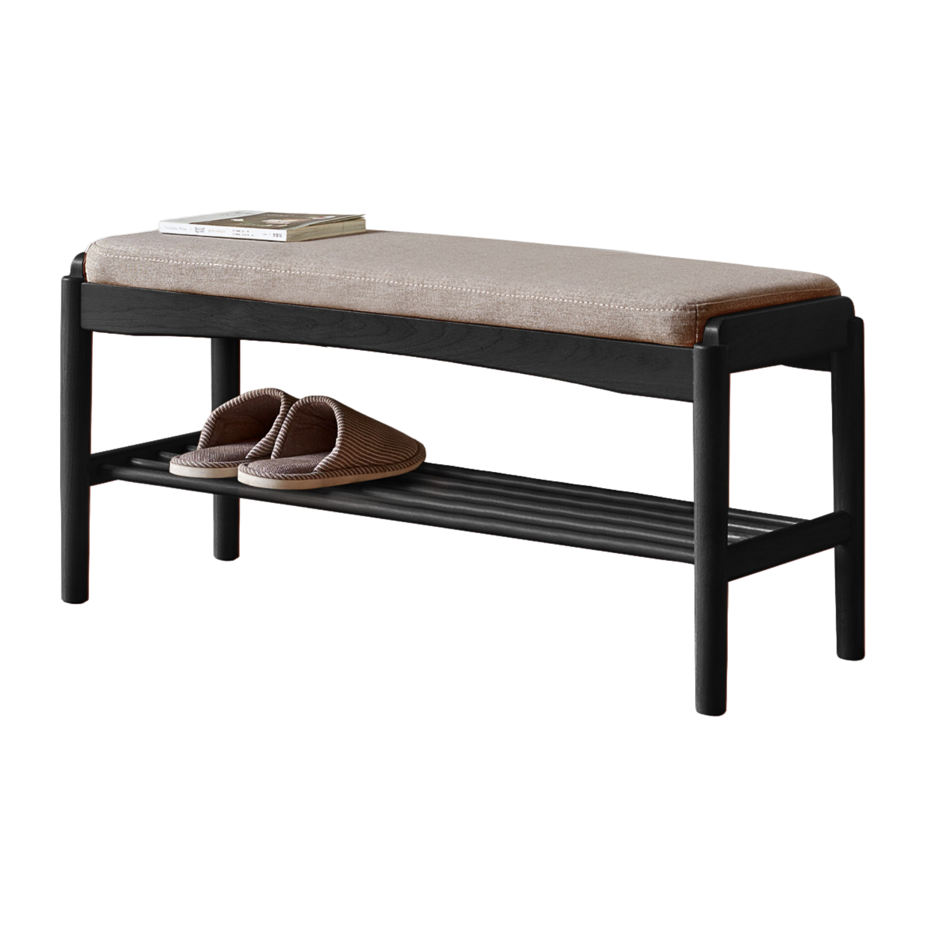 Back Walnut, Oak, Beech, Cherry Solid Wood Shoe Storage Bench