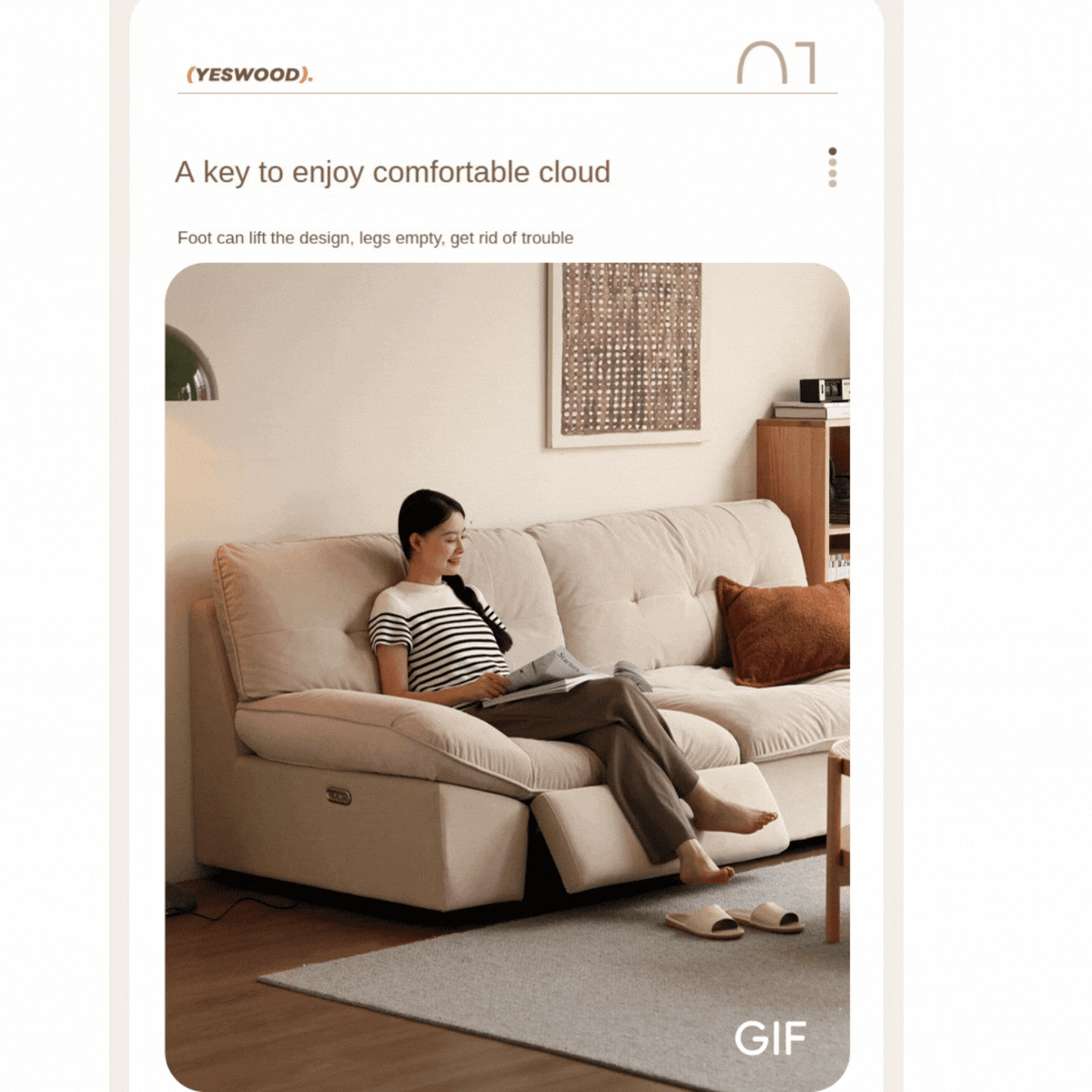 Fabric Sofa Cat Claw Cloth Electric Sofa.