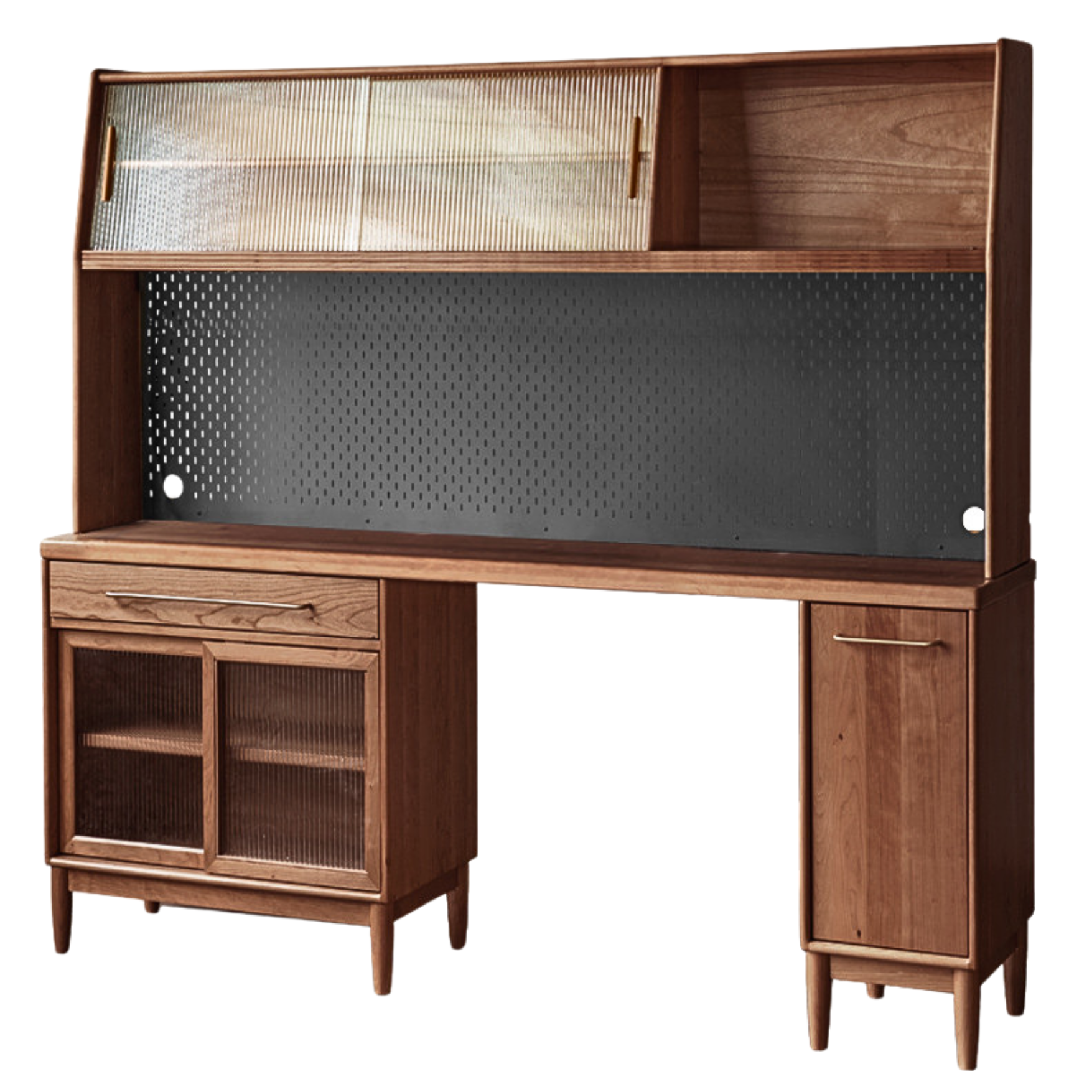 Cherry, Oak Solid Wood, Solid RubberWood Japanese Style Buffet Cabinet