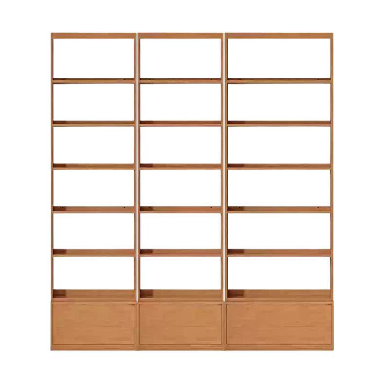 Rubber pure solid wood bookshelf floor-standing cabinet.
