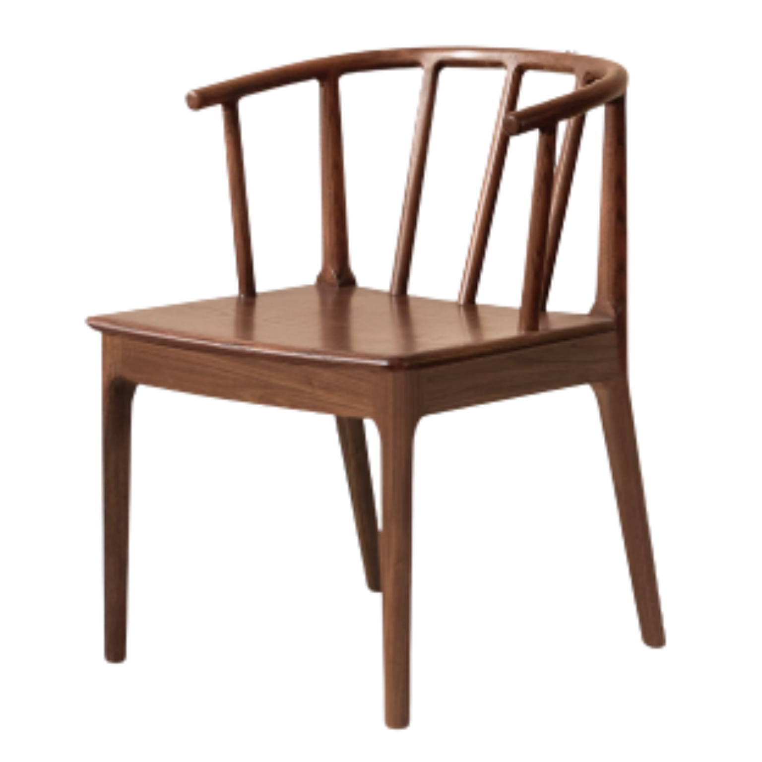Oak, Black Walnut Solid Wood Round Tea Chair