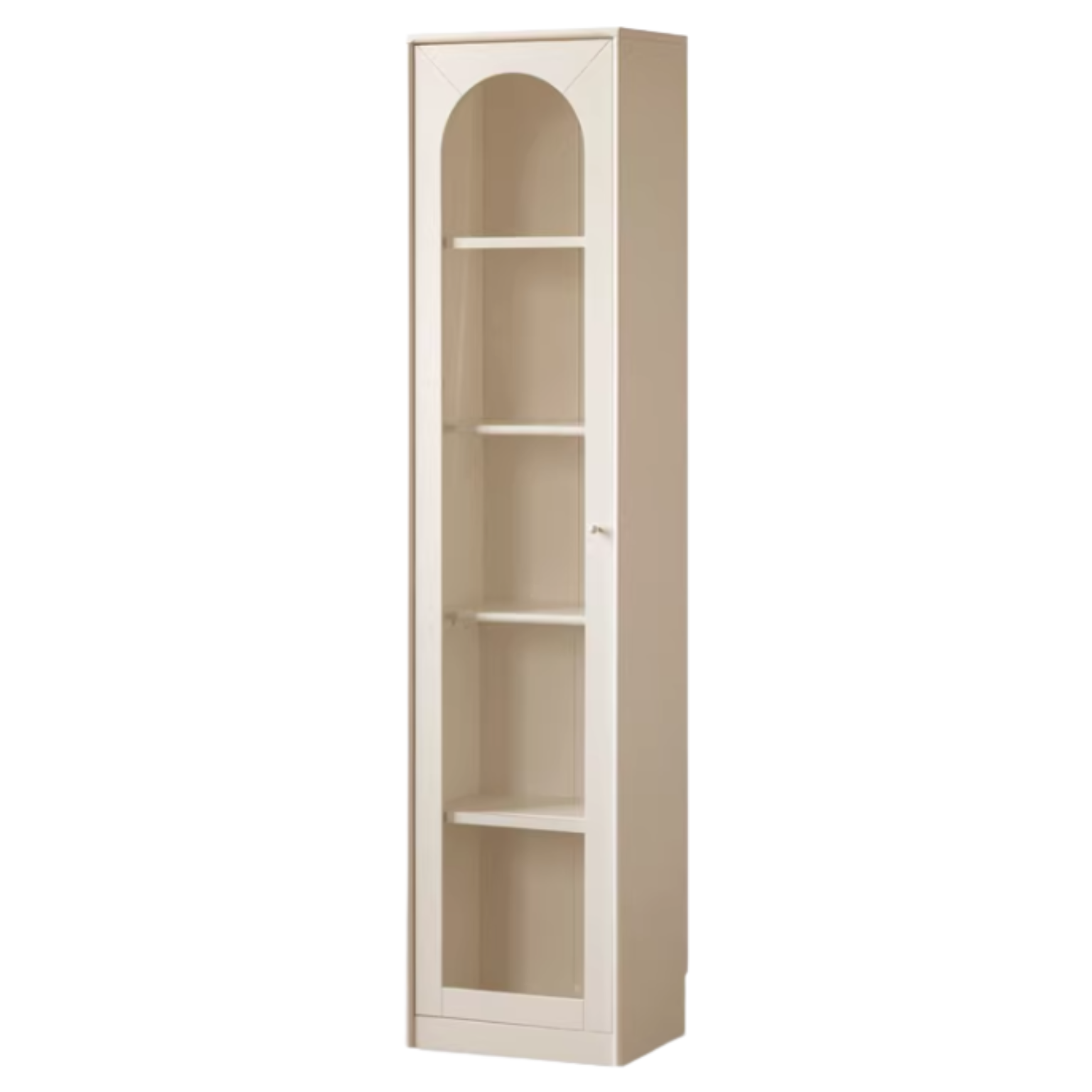 Solid RubberWood Bookcase White With Glass Door French Cream Style