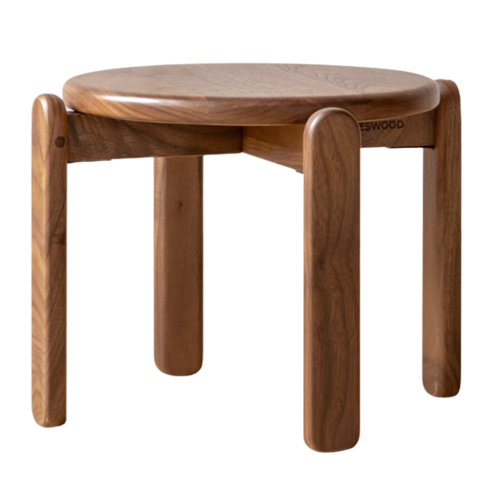 Black Walnut, Cherry Solid Wood Stacked Round Stool