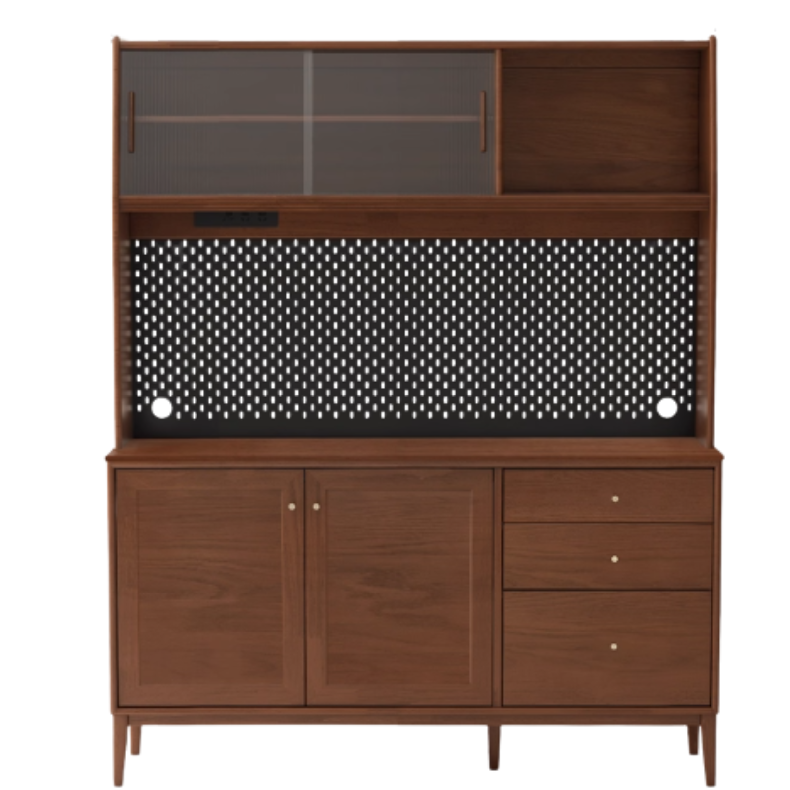 Oak Solid Wood, Solid Rubberwood Modern Dining Sideboard