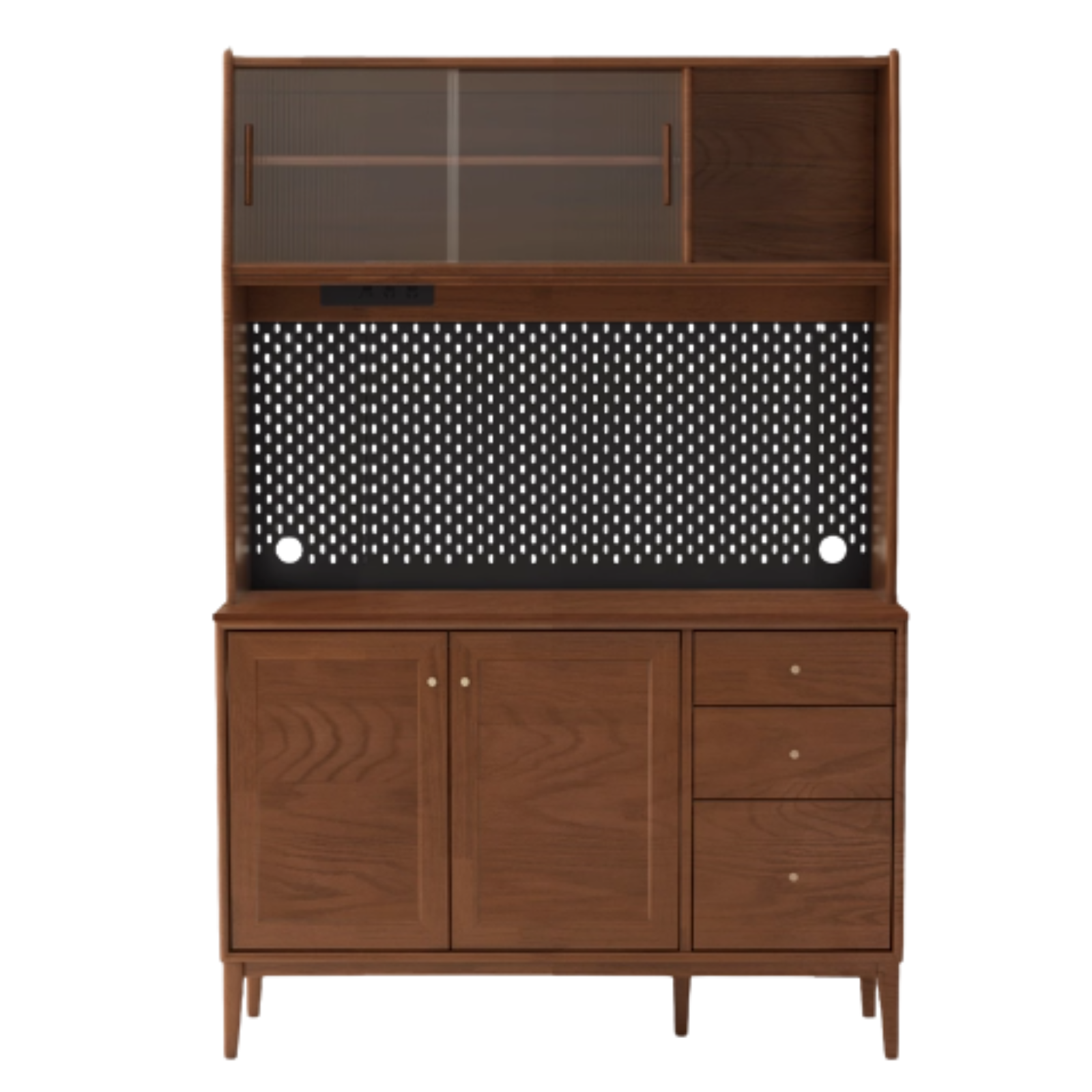 Oak Solid Wood, Solid Rubberwood Modern Dining Sideboard