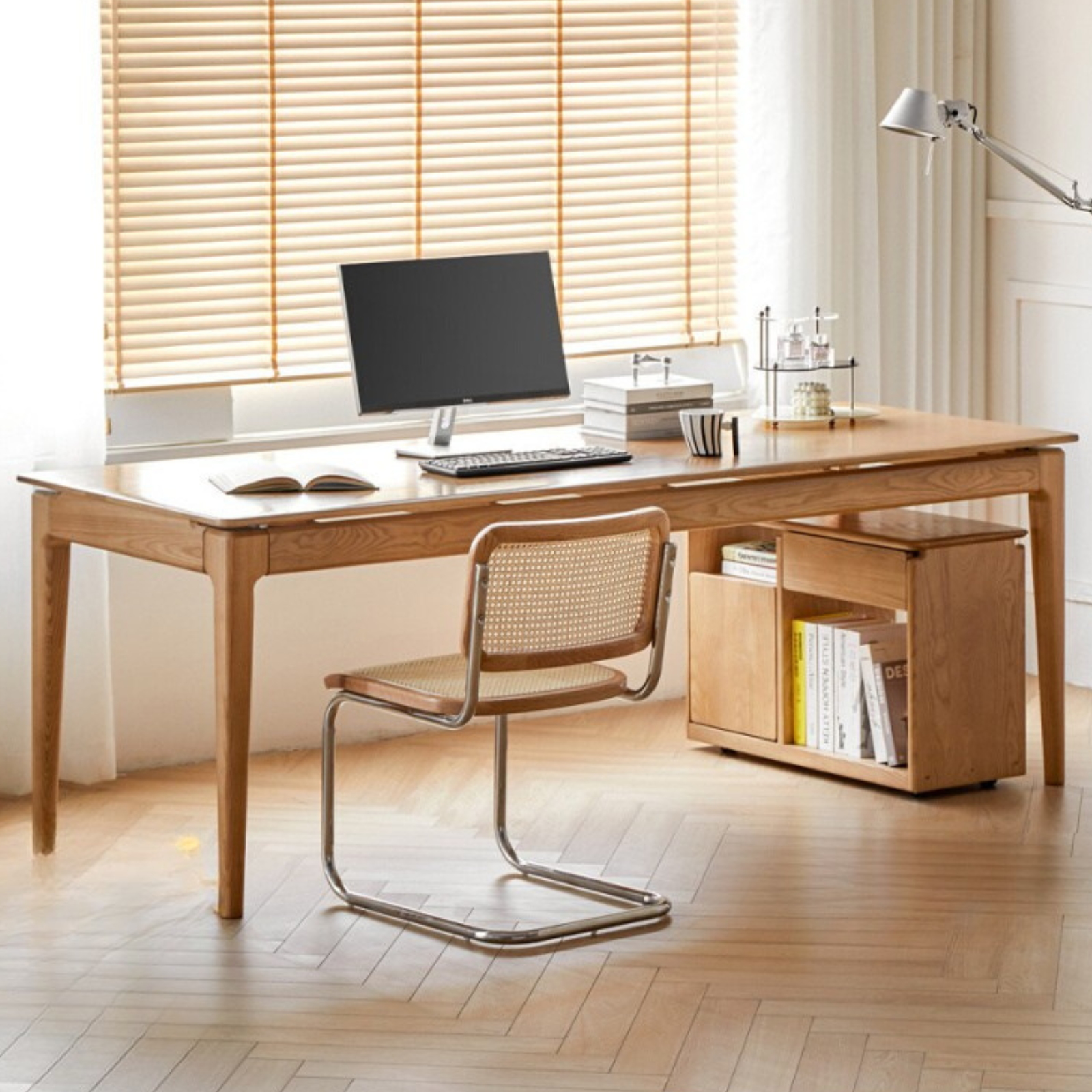 Ash Solid Wood Large Nordic Office Desk