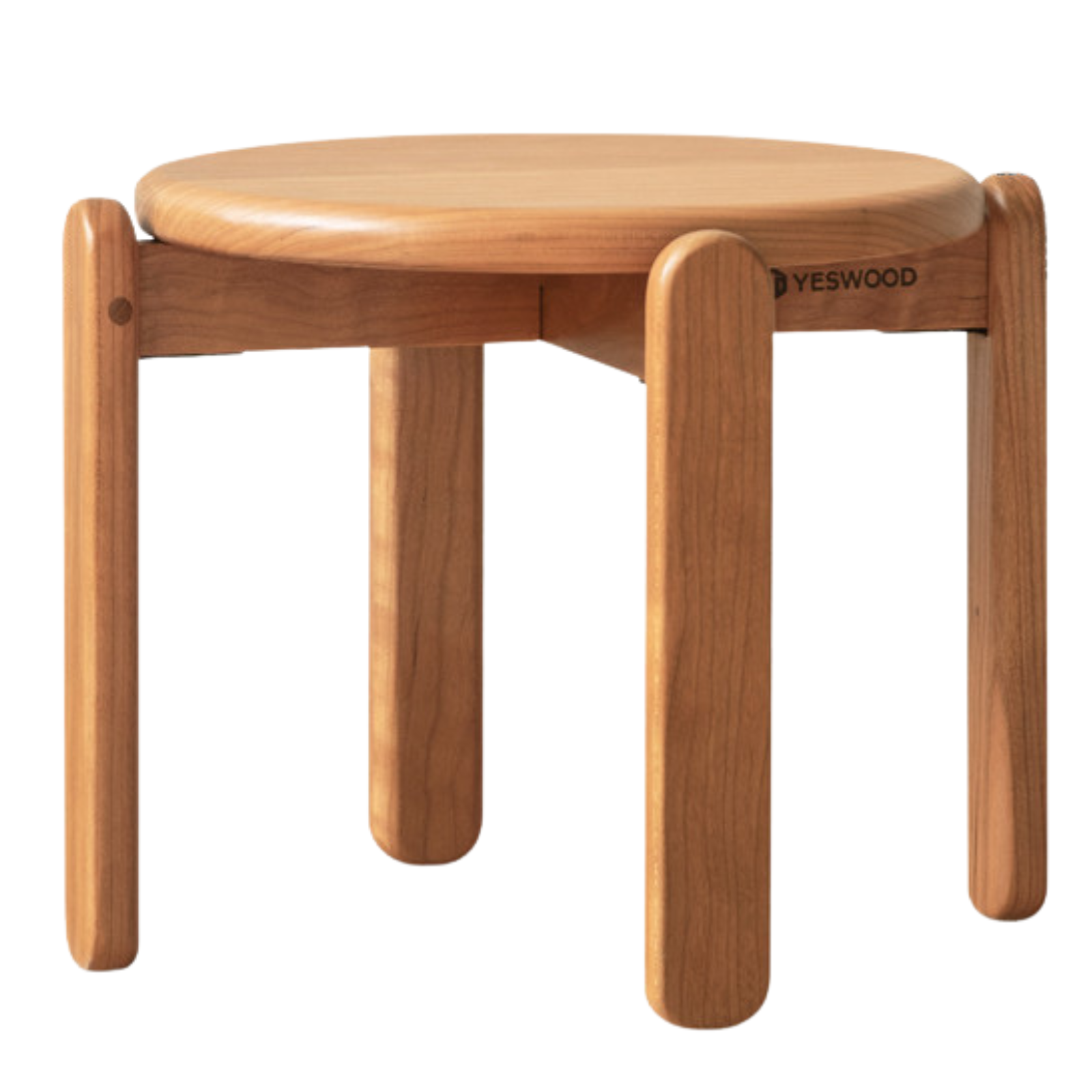 Black Walnut, Cherry Solid Wood Stacked Round Stool