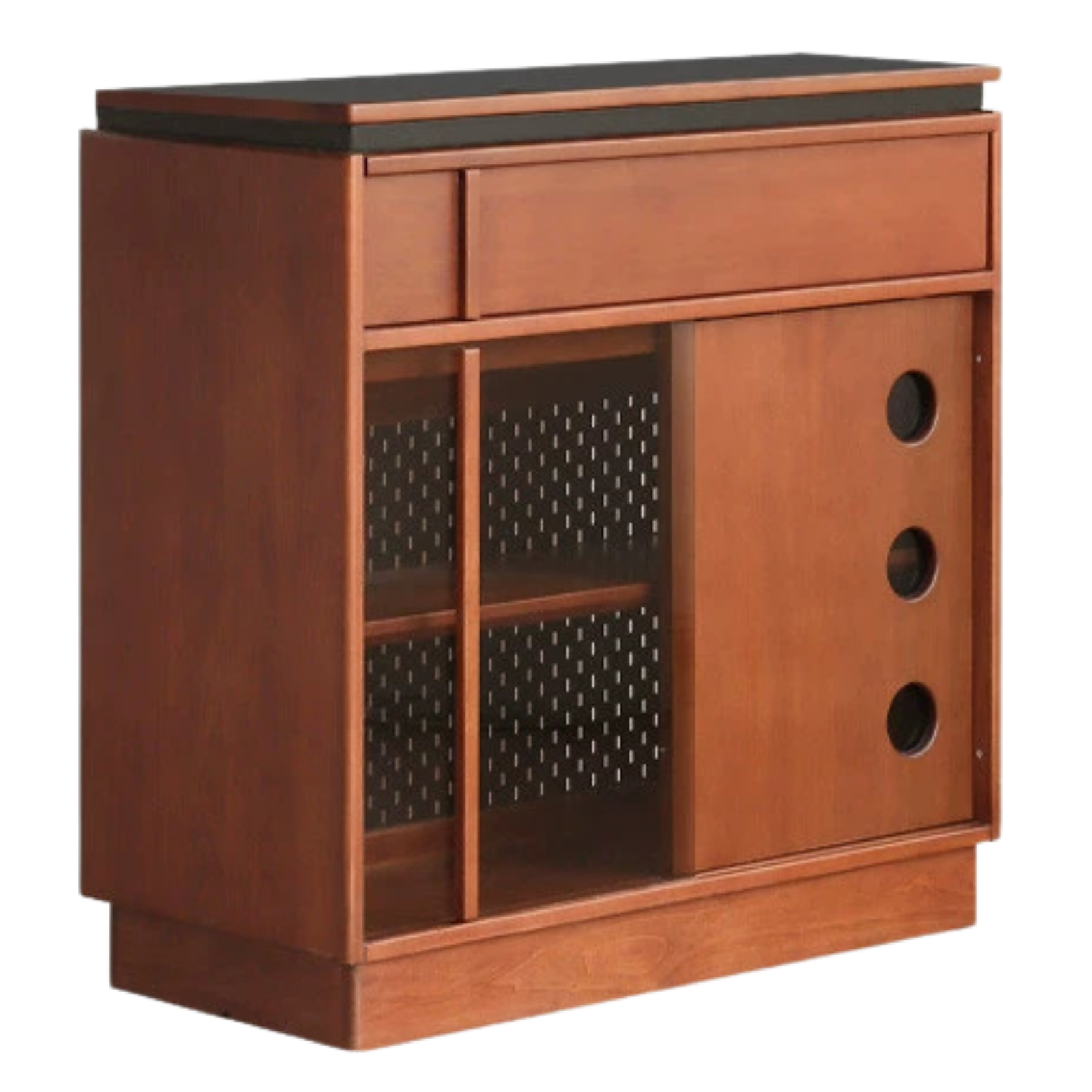 Tulipwood Solid Wood Vintage Style Stone Slab Bar Table