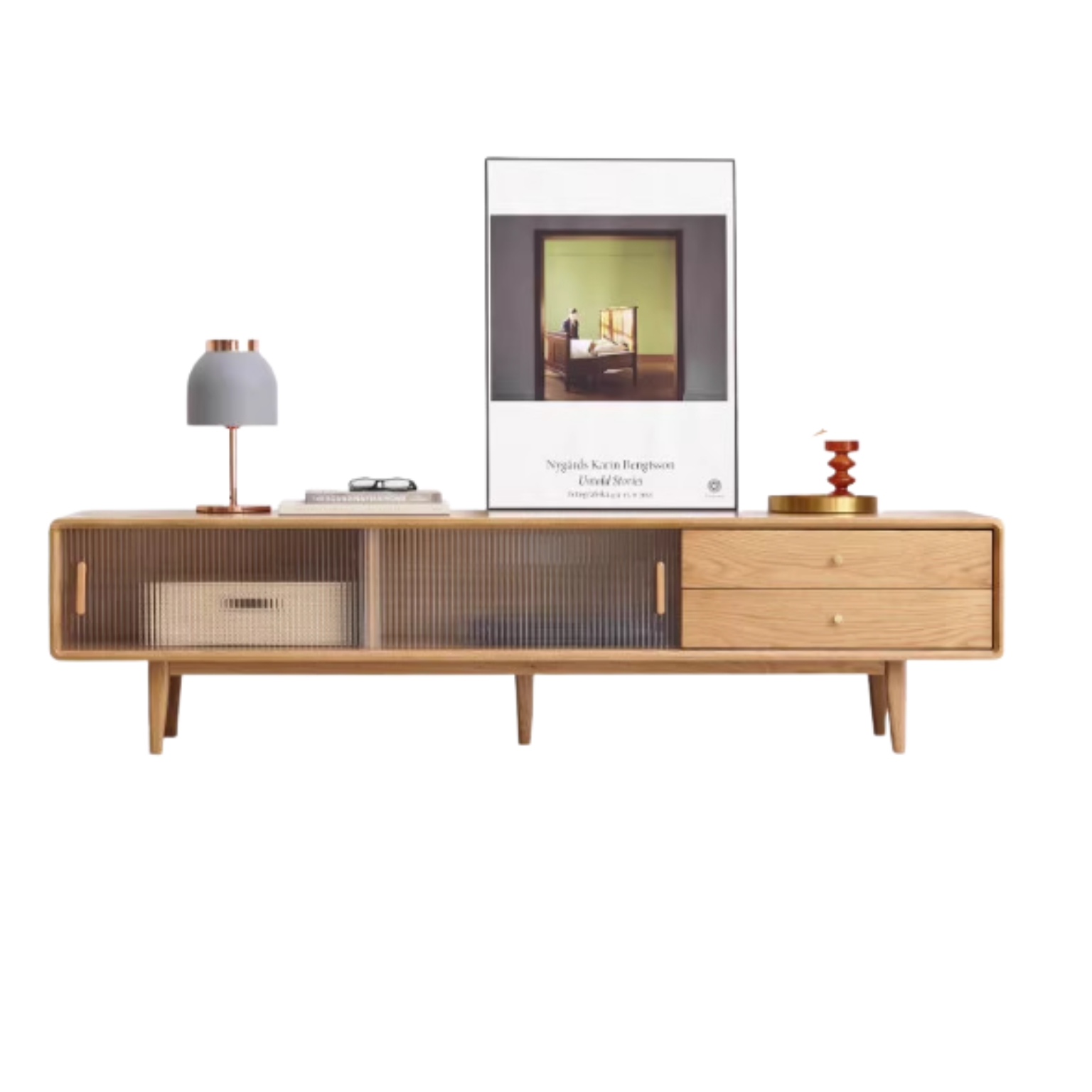 Solid Rubberwood, Oak, Beech Solid Wood Nordic Modern TV Stand