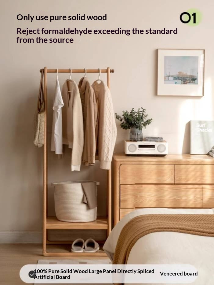 Solid Rubberwood Nordic Minimalist Standing Hanger