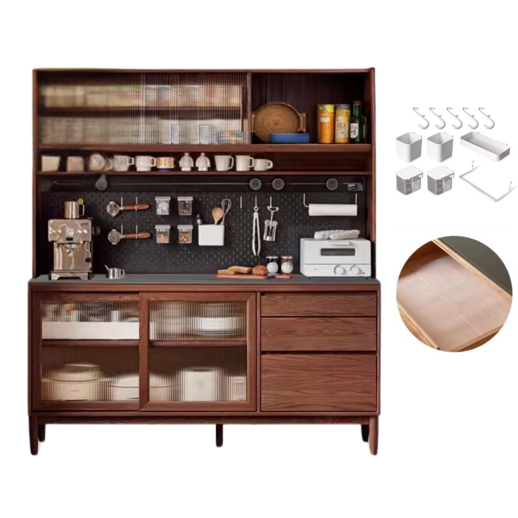 Oak, Ash Solid Wood Large Capacity Storage Sideboard
