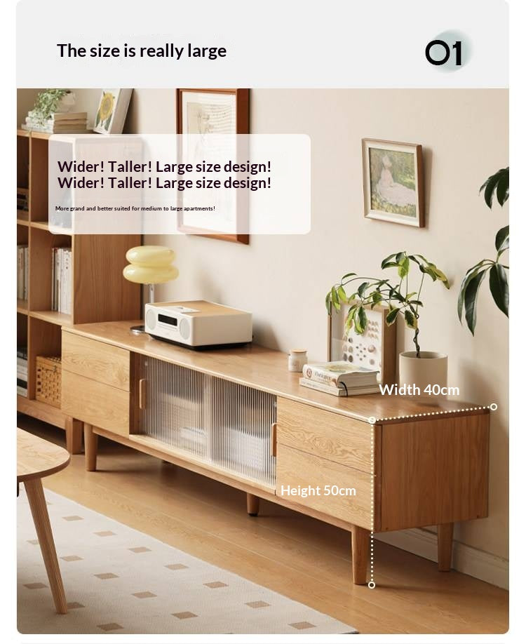 Ash, Oak Solid Wood TV Cabinet Modern.