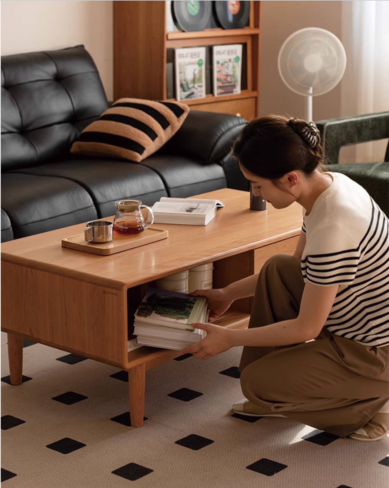Cherry Solid Wood Medieval Style Coffee Table