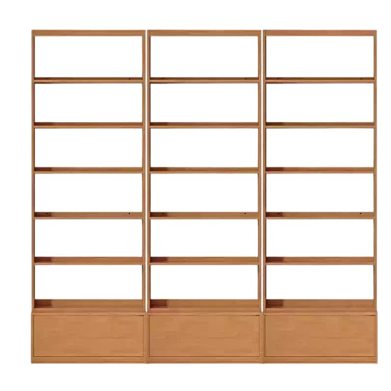 Rubber pure solid wood bookshelf floor-standing cabinet.