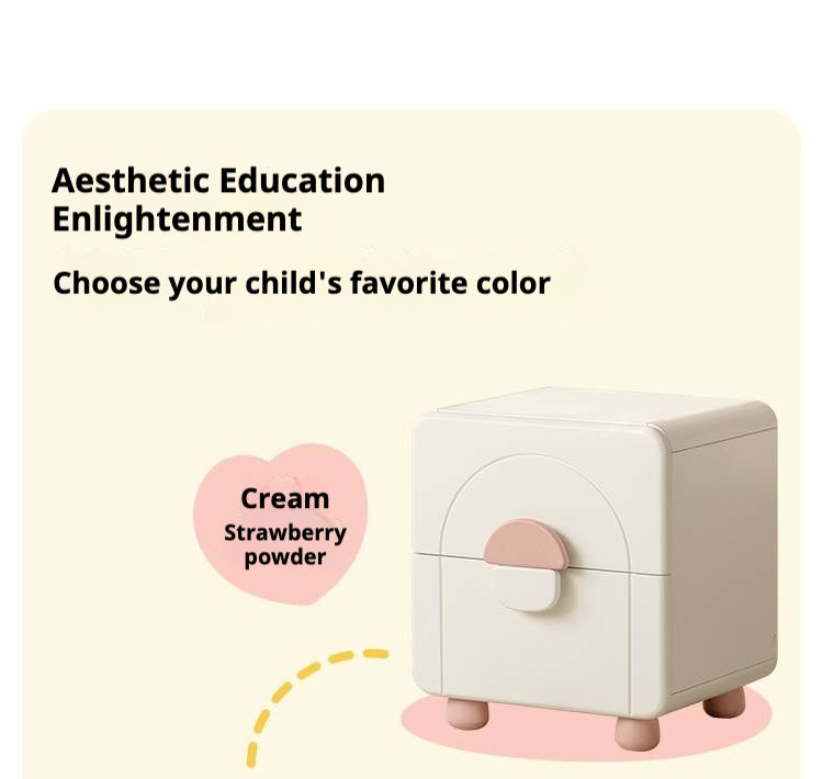 Rubber Wood Solid Wood Children's Nightstand.