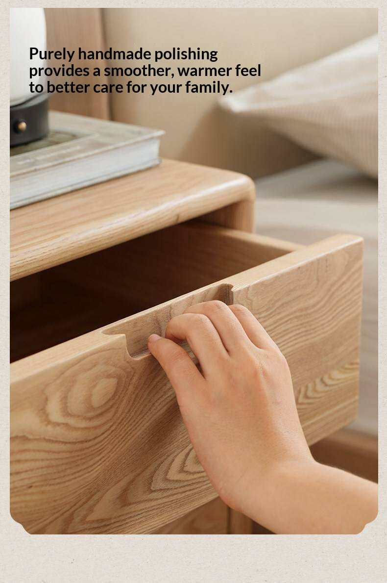 Ash Solid Wood Modern Nordic Style Nightstand