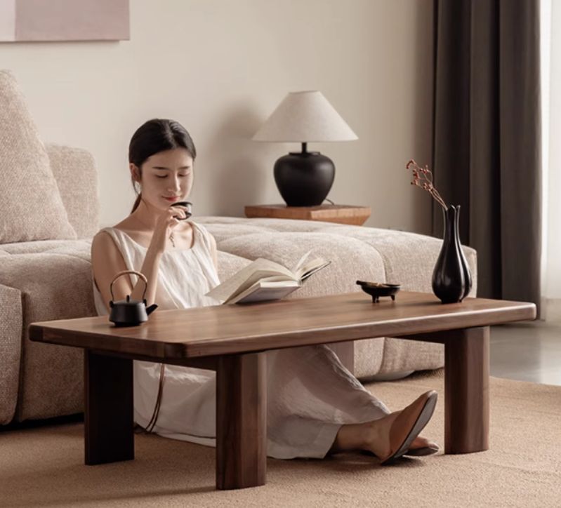 Black Walnut Solid Wood Wabi-Sabi Style Coffee Table