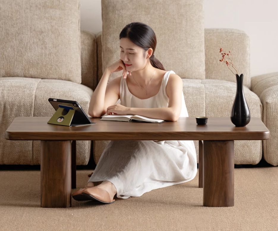 Black Walnut Solid Wood Wabi-Sabi Style Coffee Table
