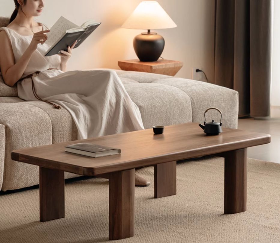 Black Walnut Solid Wood Wabi-Sabi Style Coffee Table