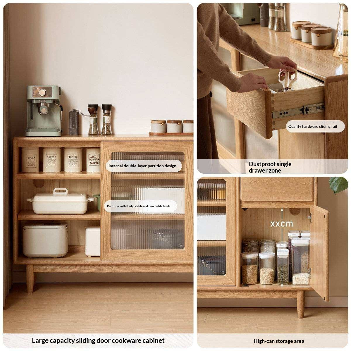 Oak Solid Wood Ultra-Thin Sideboard