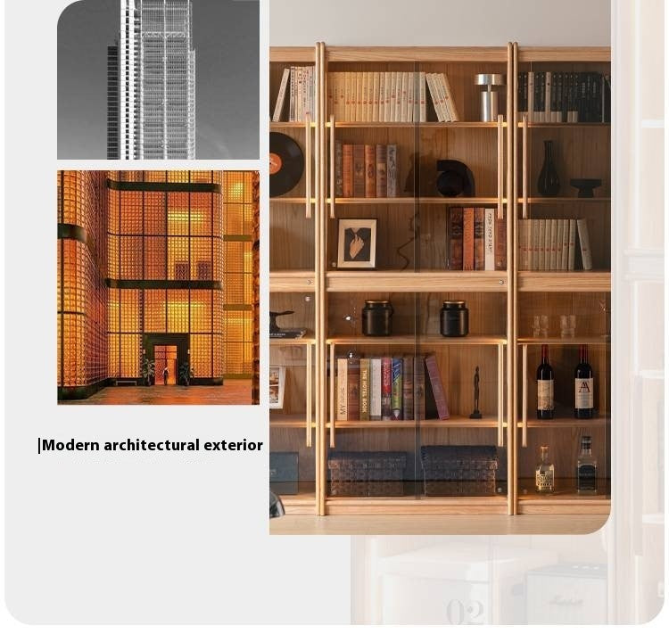 Oak Solid Wood Modern Bookcase