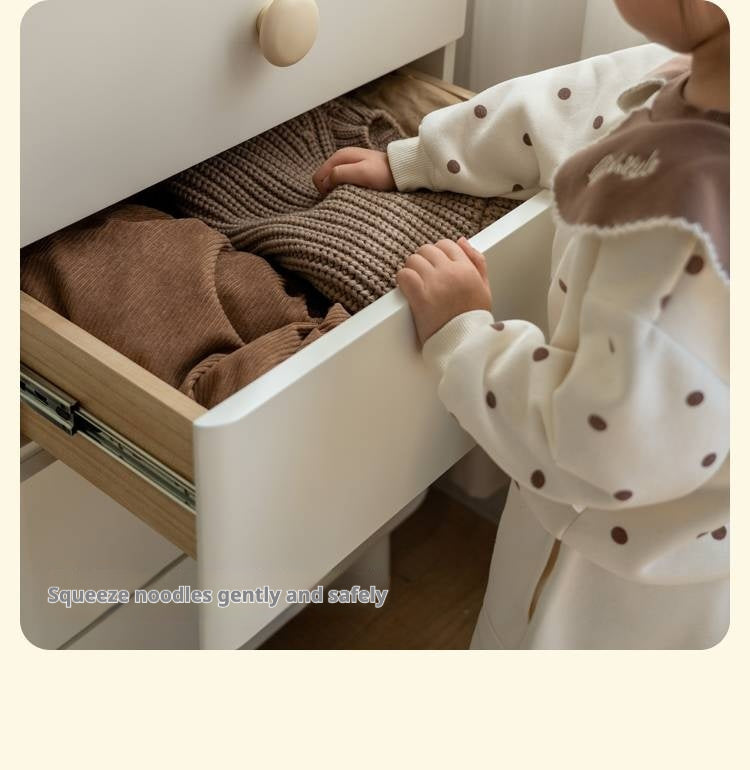 Rubber Solid Wood Children's Storage Cabinet.