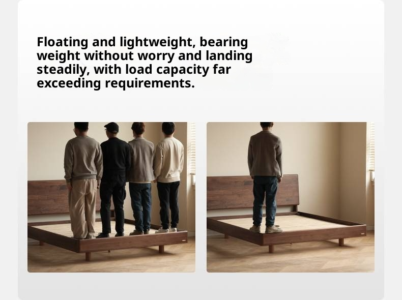 Black Walnut Solid Wood Suspended Modern Simple Bed