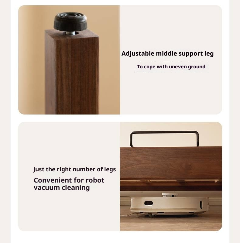 Black Walnut Solid Wood Platform Bed, Headboard-Free Bed