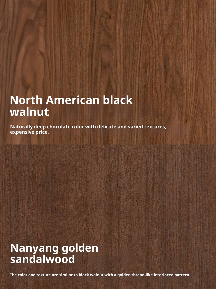 Black Walnut, Teak Solid Wood Luxury Genuine Leather Bed