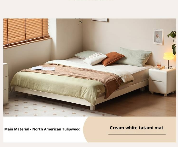 Black Walnut Solid Wood Platform Bed, Headboard-Free Bed