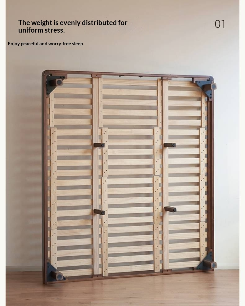 Rubberwood Solid Wood Modern Simple Platform Bed