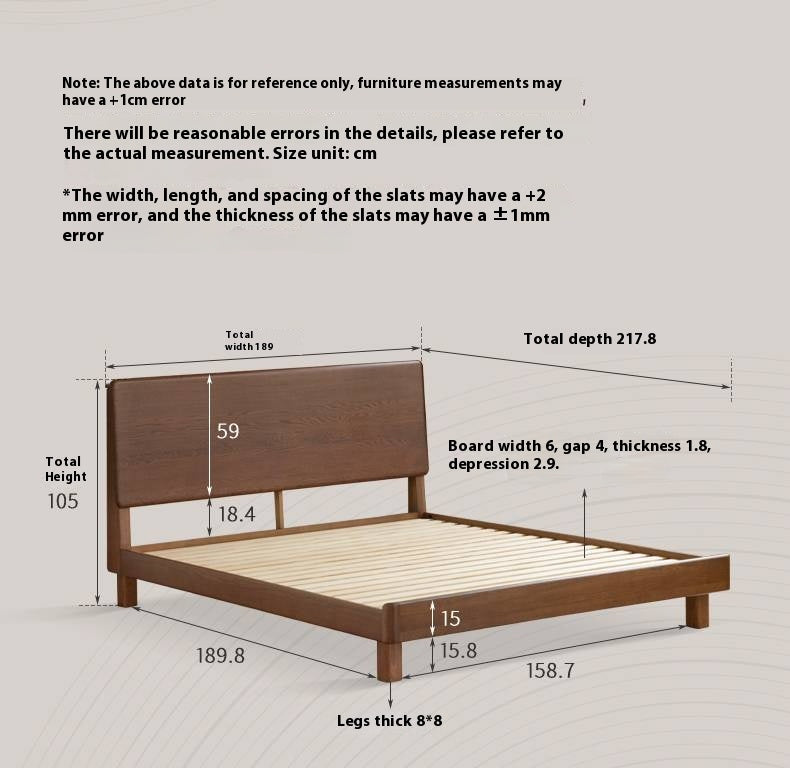 Oak Solid Wood Modern Bed