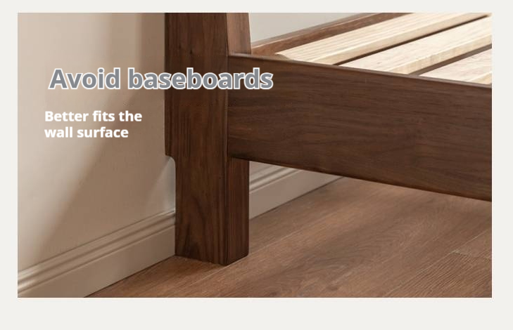 Black Walnut Solid Wood Modern Minimalist Large Bed