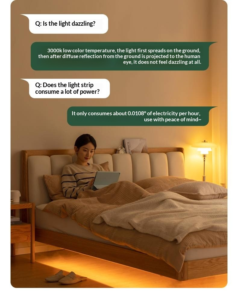 Oak Solid Wood Suspended Bed with Soft Backrest – Piano Key Design