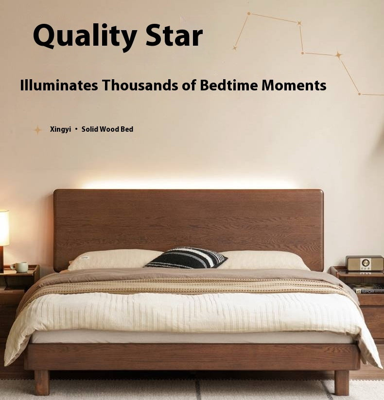 Oak Solid Wood Modern Bed
