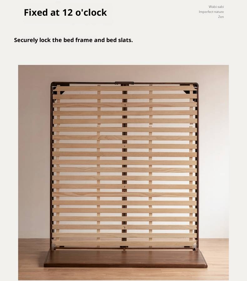 Black Walnut Solid Wood Modern Minimalist Large Bed