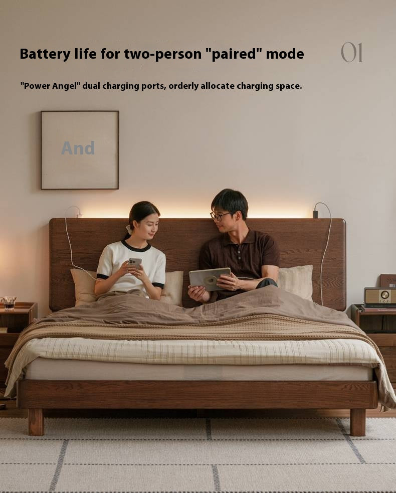 Oak Solid Wood Modern Bed